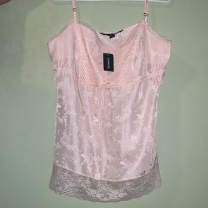 BRAND NEW Beautiful Pink Lace Slip Tank